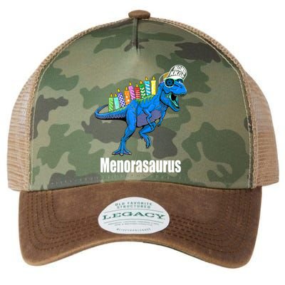 Menorasaurus T Rex Hanukkah Funny Dino Legacy Tie Dye Trucker Hat