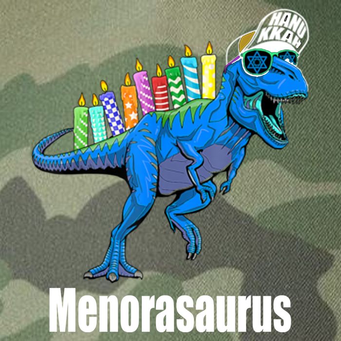 Menorasaurus T Rex Hanukkah Funny Dino Legacy Tie Dye Trucker Hat
