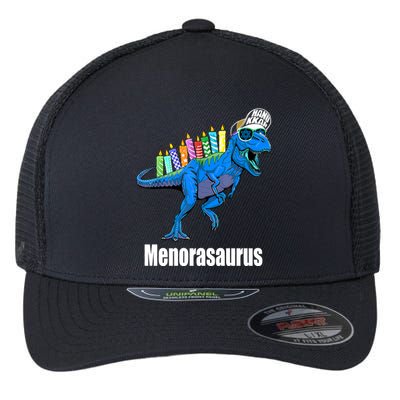 Menorasaurus T Rex Hanukkah Funny Dino Flexfit Unipanel Trucker Cap