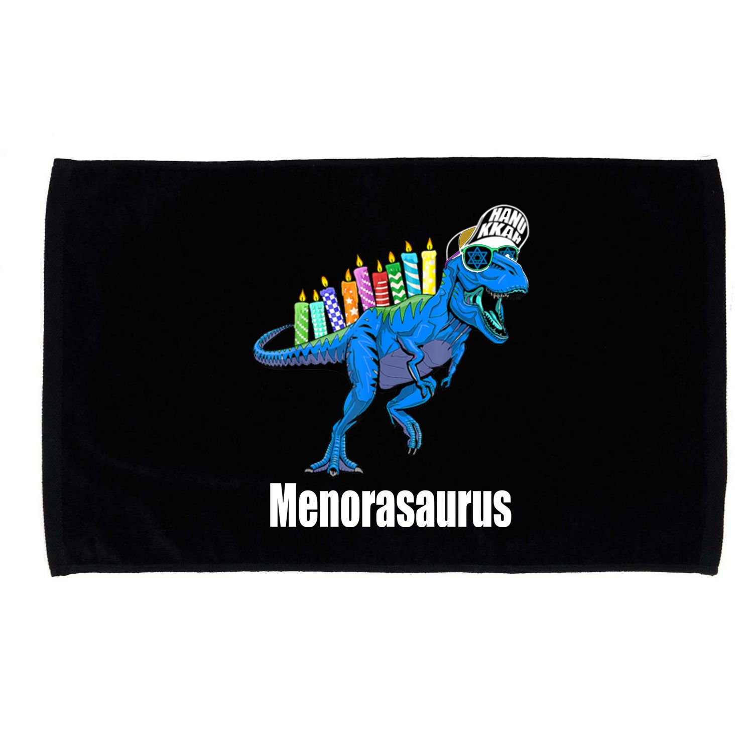 Menorasaurus T Rex Hanukkah Funny Dino Microfiber Hand Towel