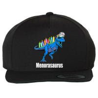 Menorasaurus T Rex Hanukkah Funny Dino Wool Snapback Cap