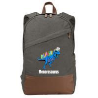 Menorasaurus T Rex Hanukkah Funny Dino Cotton Canvas Backpack