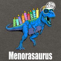 Menorasaurus T Rex Hanukkah Funny Dino Cotton Canvas Backpack