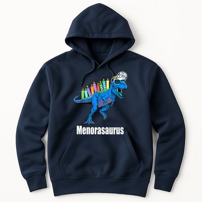 Menorasaurus T Rex Hanukkah Funny Dino Hoodie