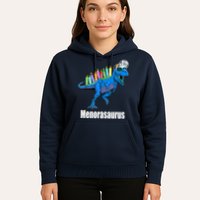Menorasaurus T Rex Hanukkah Funny Dino Hoodie