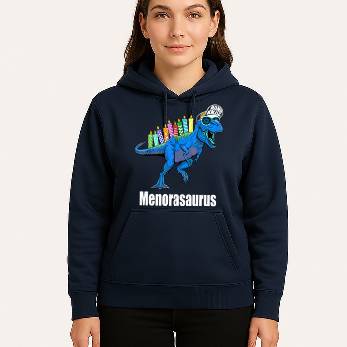 Menorasaurus T Rex Hanukkah Funny Dino Hoodie