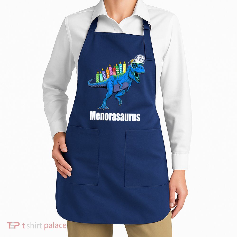 Menorasaurus T Rex Hanukkah Funny Dino Apron