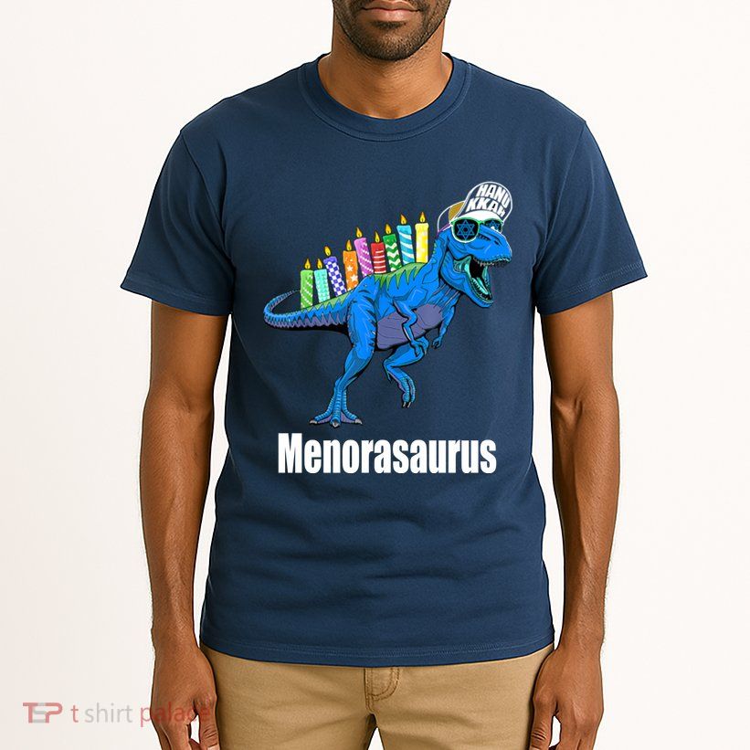 Menorasaurus T Rex Hanukkah Funny Dino Tall T-Shirt