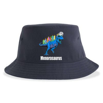 Menorasaurus T Rex Hanukkah Funny Dino Sustainable Bucket Hat
