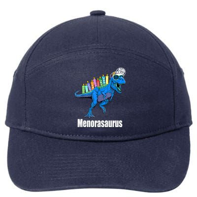 Menorasaurus T Rex Hanukkah Funny Dino 7-Panel Snapback Hat