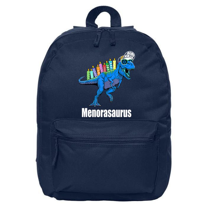 Menorasaurus T Rex Hanukkah Funny Dino 16 in Basic Backpack