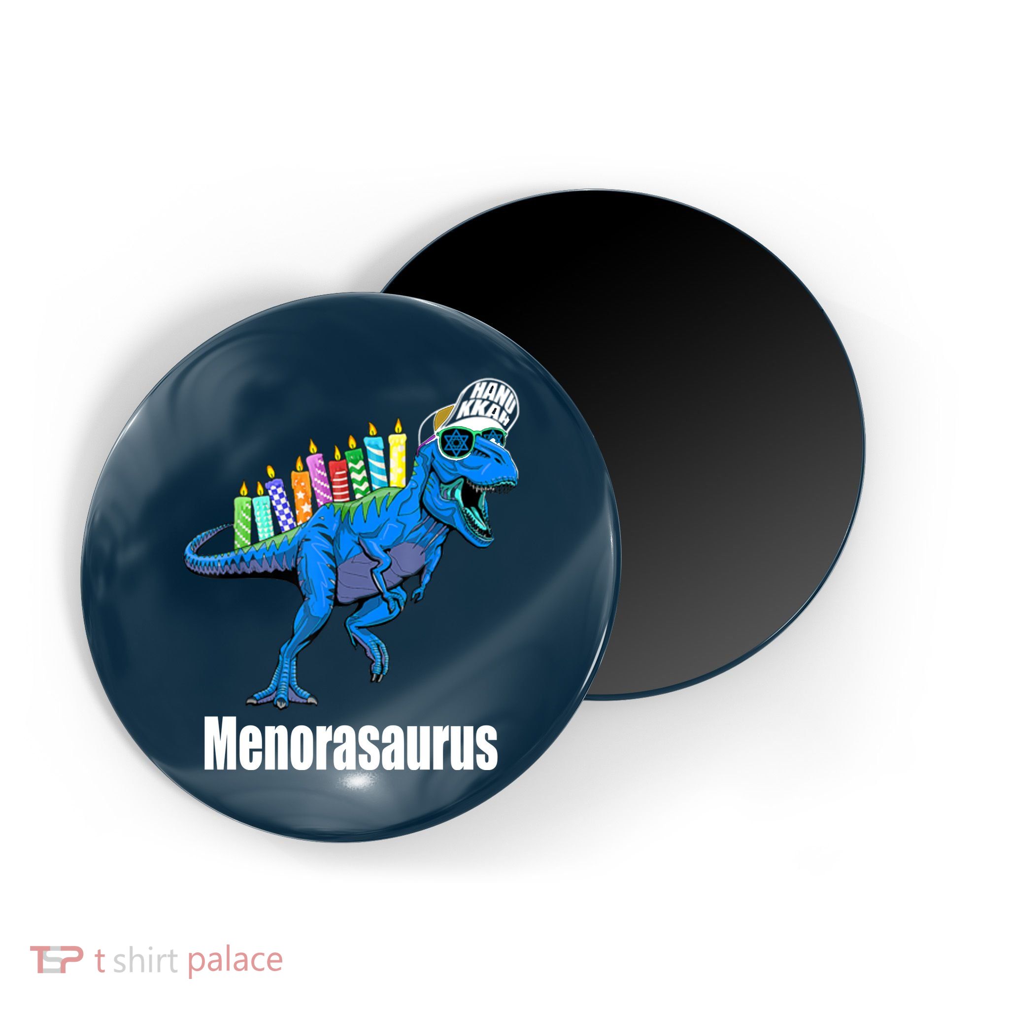 Menorasaurus T Rex Hanukkah Funny Dino Magnet
