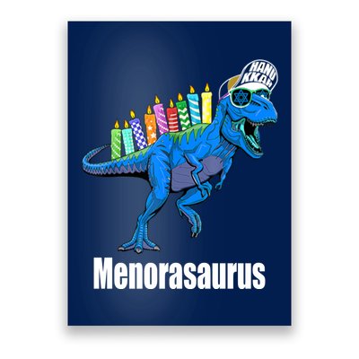 Menorasaurus T Rex Hanukkah Funny Dino Poster