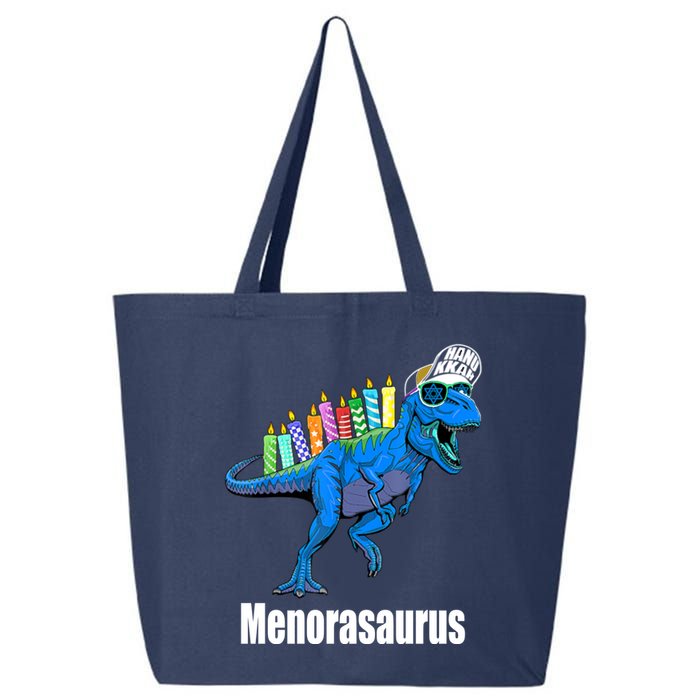 Menorasaurus T Rex Hanukkah Funny Dino 25L Jumbo Tote