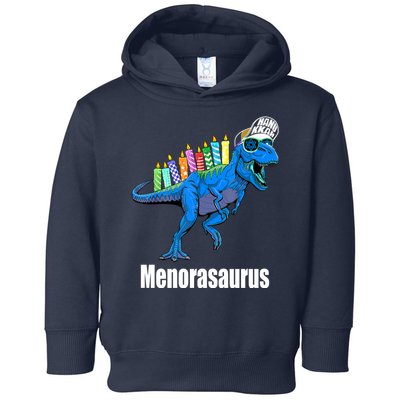 Menorasaurus T Rex Hanukkah Funny Dino Toddler Hoodie