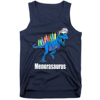 Menorasaurus T Rex Hanukkah Funny Dino Tank Top