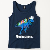 Menorasaurus T Rex Hanukkah Funny Dino Tank Top