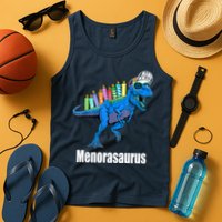 Menorasaurus T Rex Hanukkah Funny Dino Tank Top