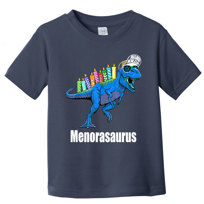Menorasaurus T Rex Hanukkah Funny Dino Toddler T-Shirt