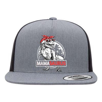 Mamasaurus T Rex Dinosaur Funny Mama Saurus Mother's Family Flat Bill Trucker Hat