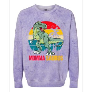 Mommasaurus T Rex Dinosaur Family Matching Momma Saurus Gift Colorblast Crewneck Sweatshirt