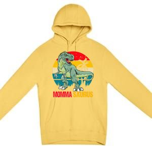 Mommasaurus T Rex Dinosaur Family Matching Momma Saurus Gift Premium Pullover Hoodie