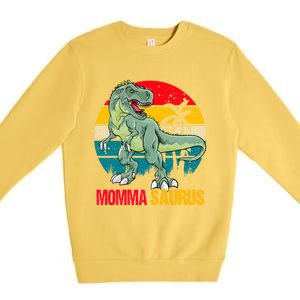 Mommasaurus T Rex Dinosaur Family Matching Momma Saurus Gift Premium Crewneck Sweatshirt