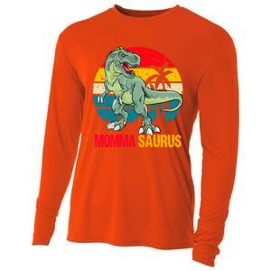 Mommasaurus T Rex Dinosaur Family Matching Momma Saurus Gift Cooling Performance Long Sleeve Crew