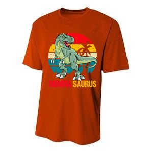 Mommasaurus T Rex Dinosaur Family Matching Momma Saurus Gift Performance Sprint T-Shirt