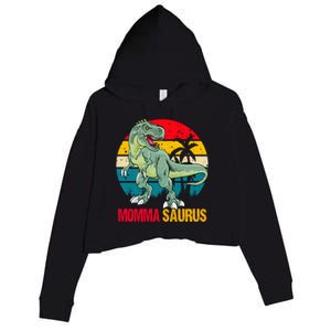 Mommasaurus T Rex Dinosaur Family Matching Momma Saurus Gift Crop Fleece Hoodie