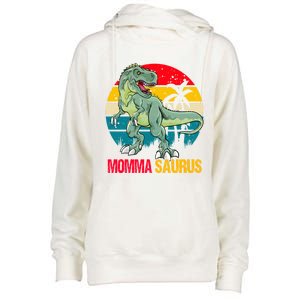 Mommasaurus T Rex Dinosaur Family Matching Momma Saurus Gift Womens Funnel Neck Pullover Hood