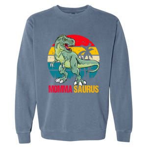 Mommasaurus T Rex Dinosaur Family Matching Momma Saurus Gift Garment-Dyed Sweatshirt