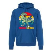 Mommasaurus T Rex Dinosaur Family Matching Momma Saurus Gift Premium Hoodie