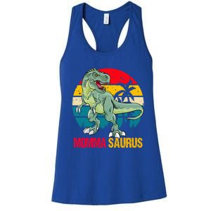 Mommasaurus T Rex Dinosaur Family Matching Momma Saurus Gift Women's Racerback Tank