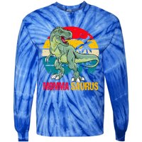 Mommasaurus T Rex Dinosaur Family Matching Momma Saurus Gift Tie-Dye Long Sleeve Shirt