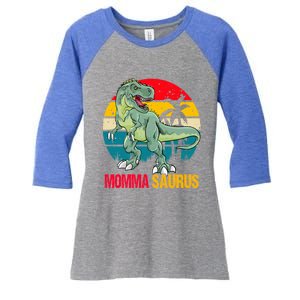 Mommasaurus T Rex Dinosaur Family Matching Momma Saurus Gift Women's Tri-Blend 3/4-Sleeve Raglan Shirt