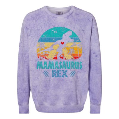 Mamasaurus T Rex Dinosaur Mama Saurus Colorblast Crewneck Sweatshirt