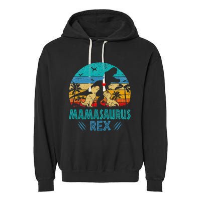 Mamasaurus T Rex Dinosaur Mama Saurus Garment-Dyed Fleece Hoodie