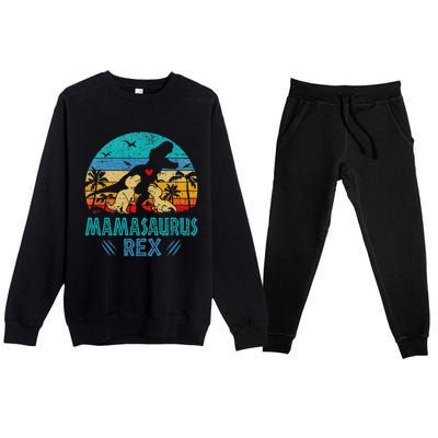 Mamasaurus T Rex Dinosaur Mama Saurus Premium Crewneck Sweatsuit Set