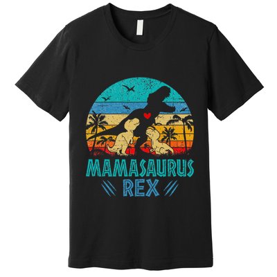 Mamasaurus T Rex Dinosaur Mama Saurus Premium T-Shirt