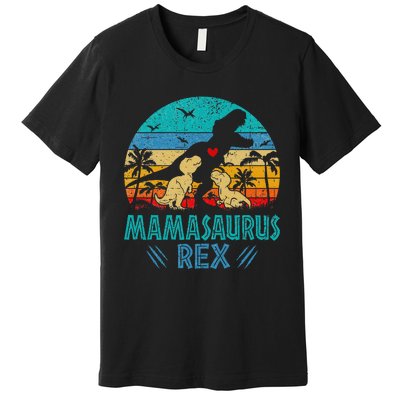 Mamasaurus T Rex Dinosaur Mama Saurus Premium T-Shirt