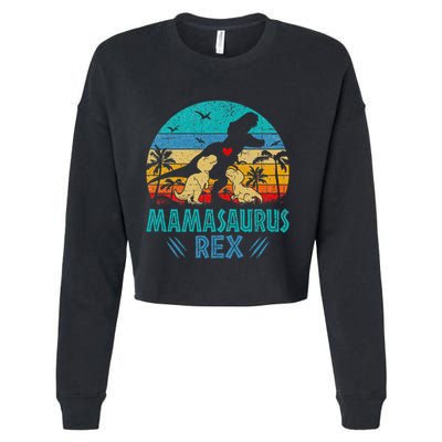 Mamasaurus T Rex Dinosaur Mama Saurus Cropped Pullover Crew