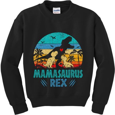 Mamasaurus T Rex Dinosaur Mama Saurus Kids Sweatshirt