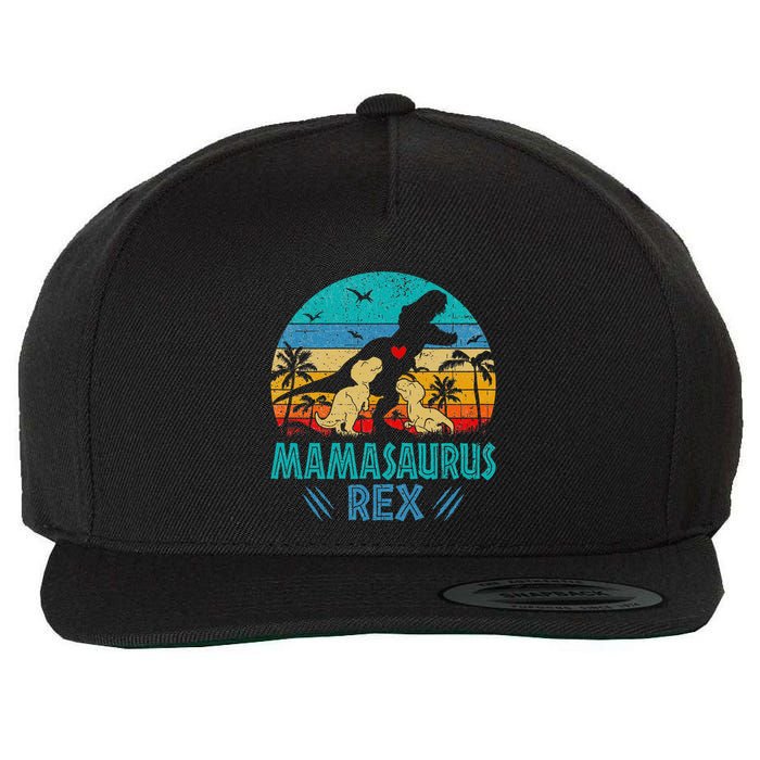 Mamasaurus T Rex Dinosaur Mama Saurus Wool Snapback Cap