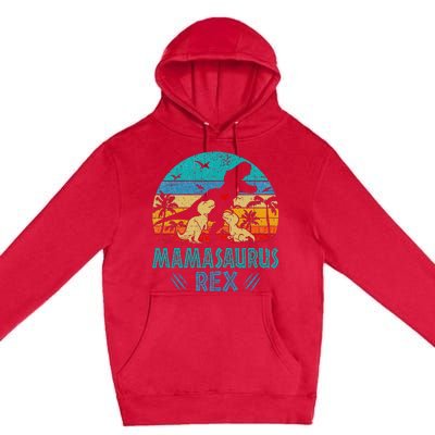 Mamasaurus T Rex Dinosaur Mama Saurus Premium Pullover Hoodie