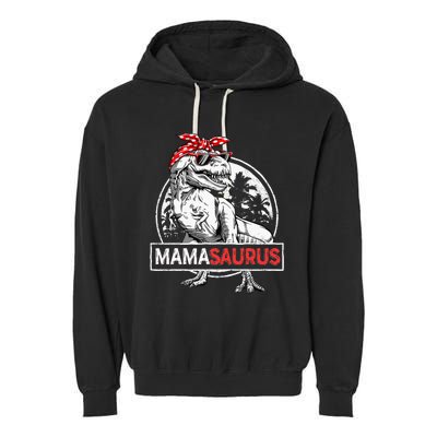 Mamasaurus T Rex Dinosaur Funny Mama Saurus Garment-Dyed Fleece Hoodie