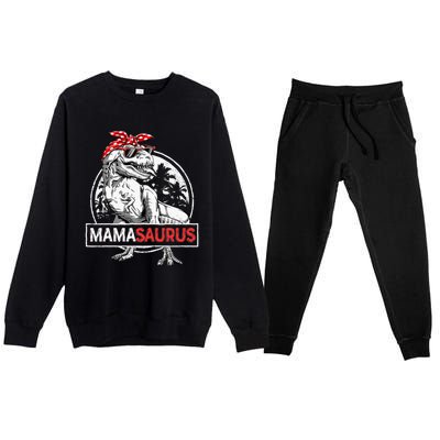 Mamasaurus T Rex Dinosaur Funny Mama Saurus Premium Crewneck Sweatsuit Set