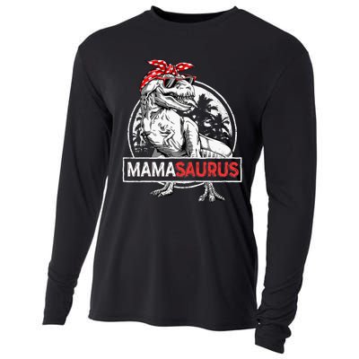 Mamasaurus T Rex Dinosaur Funny Mama Saurus Cooling Performance Long Sleeve Crew