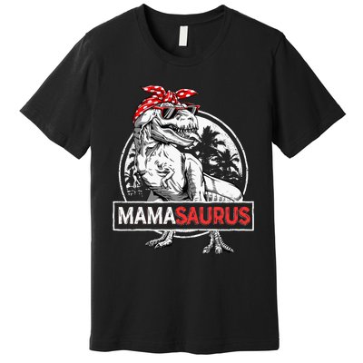 Mamasaurus T Rex Dinosaur Funny Mama Saurus Premium T-Shirt