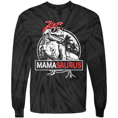 Mamasaurus T Rex Dinosaur Funny Mama Saurus Tie-Dye Long Sleeve Shirt